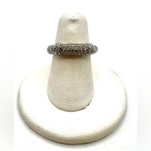 Judith Ripka Sterling Silver Cubic Zirconia Twisted Rope Band Ring Sz 11